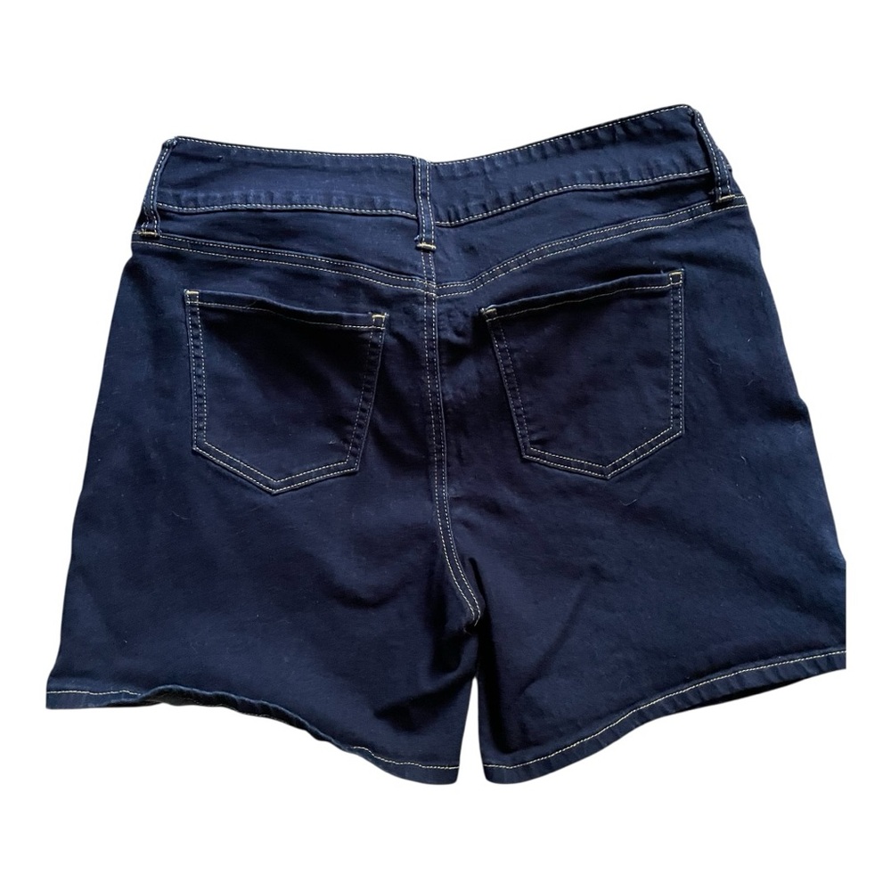 Women’s Hydraulic Blue Jean Mid Rise Curvy Shorts Classic Fit - Picture 2 of 5